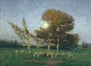 William Bromley Early Moonrise in September oil painting on canvas
